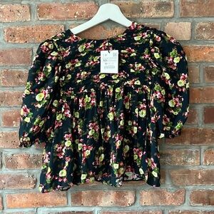 NWT Zara cropped viscose blouse